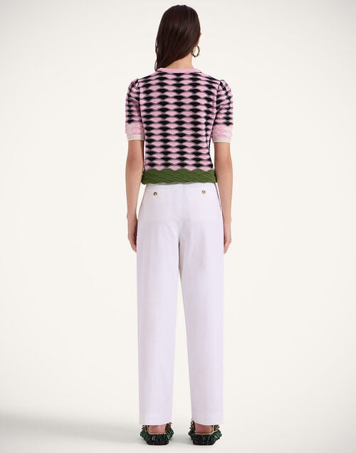 La Doublej Brooklyn Pants Solid White In Crisp Cotton