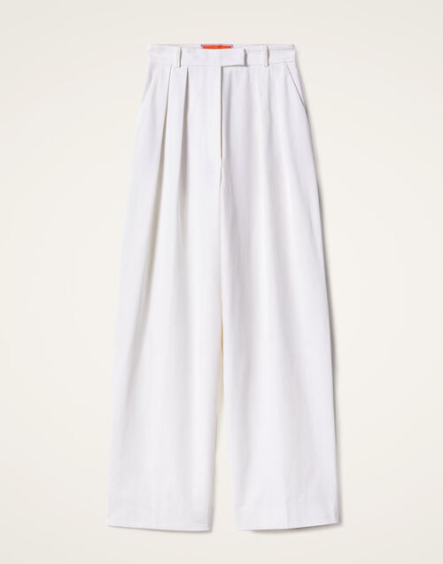 La Doublej Brooklyn Pants Solid White In Crisp Cotton
