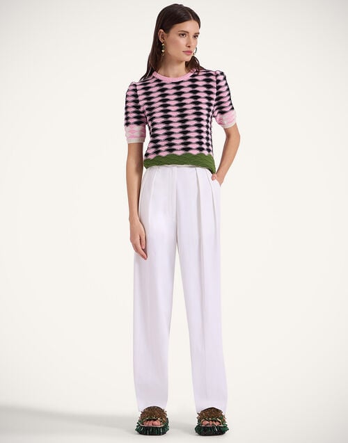 la doublej Brooklyn Pants Solid White in Crisp Cotton