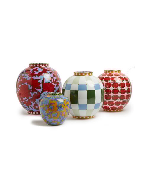 La Doublej Bubble Vase Cherries Avorio In Porcelain