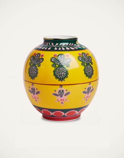 la doublej Bubble Vase Pineapple Giallo in Porcelain