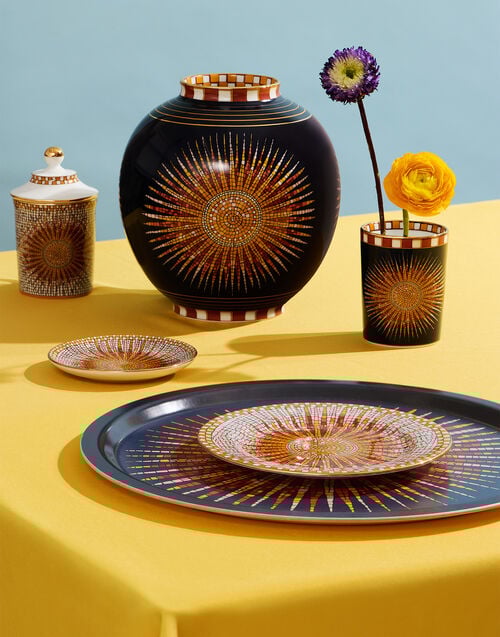 La Doublej Bubble Vase Sunrays Midnight In Porcelain