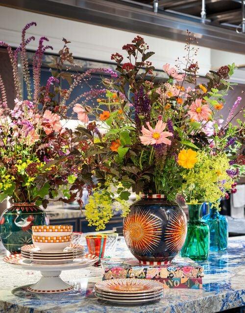 La Doublej Bubble Vase Sunrays Midnight In Porcelain