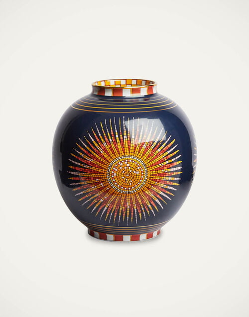 la doublej Bubble Vase Sunrays Midnight in Porcelain