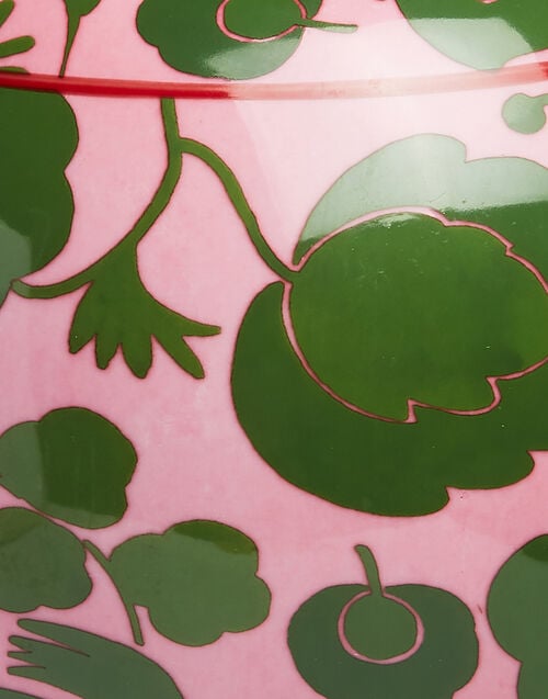 La Doublej Bubble Vase Wildbird Rosa/Verde In Porcelain