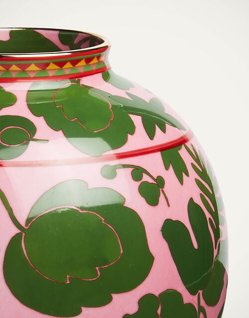 La Doublej Bubble Vase Wildbird Rosa/Verde In Porcelain