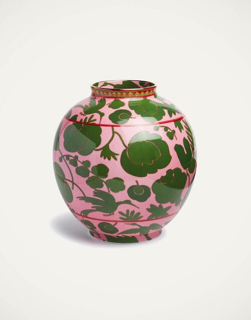 la doublej Bubble Vase Wildbird Rosa/Verde in Porcelain