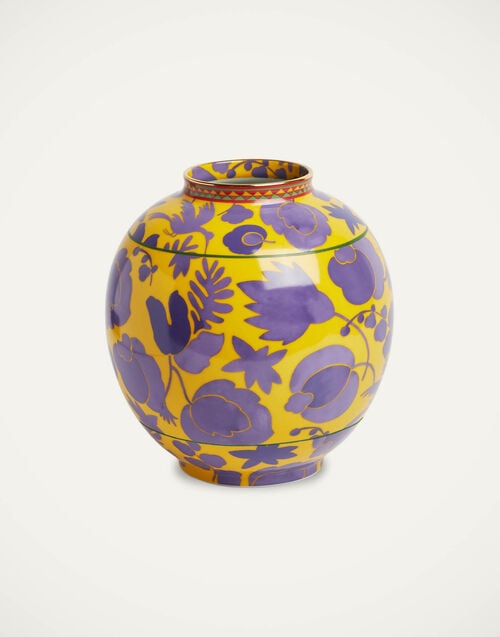 la doublej Bubble Vase Wildbird Yellow & Purple in Porcelain