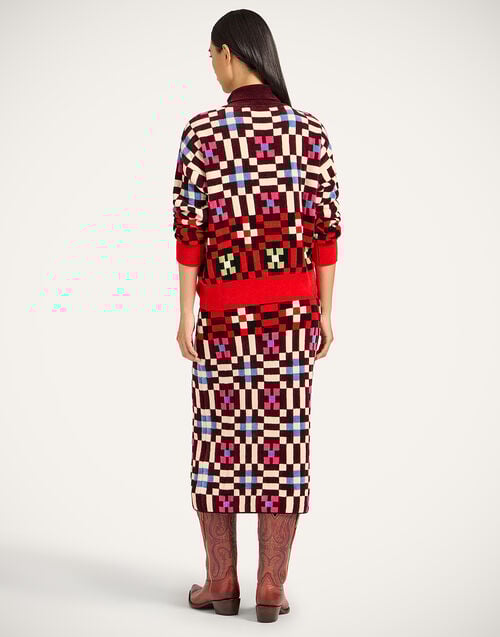 La Doublej Byte Skirt Multicolor Pink & Blue In Viscose Mix