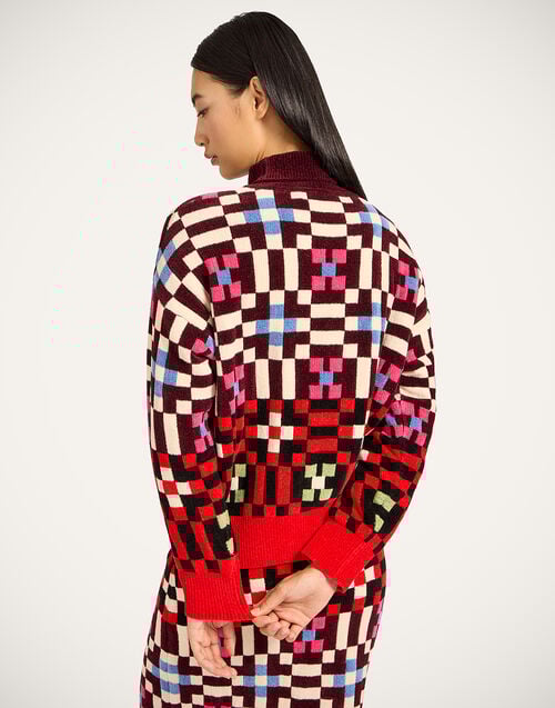 La Doublej Byte Turtleneck Multicolor Pink & Blue In Viscose Mix