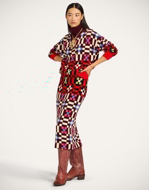 La Doublej Byte Turtleneck Multicolor Pink & Blue In Viscose Mix