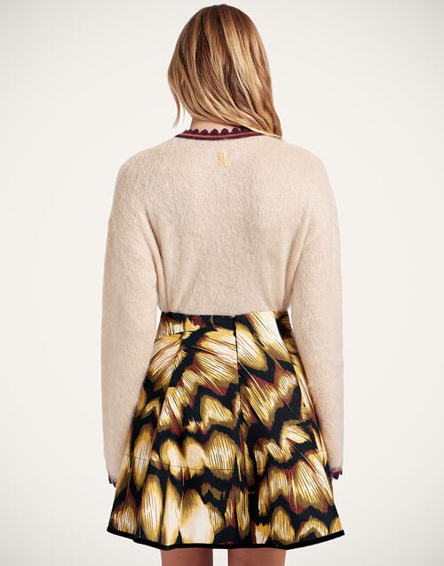 La Doublej Camden Jumper Solid Ecru In Brushed Wool