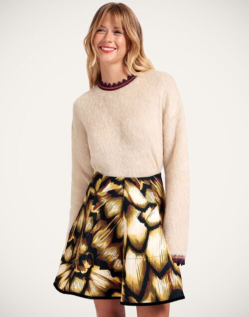 la doublej Camden Jumper Solid Ecru in Brushed Wool