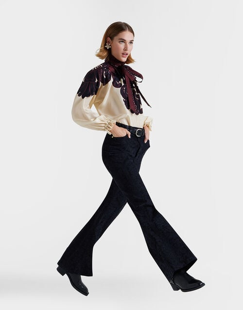 La Doublej Cerere Blouse Corsini Placée Cream In Silk Voile