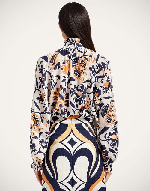 La Doublej Cerere Blouse Selva White In Crepe Marocain