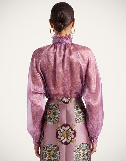 La Doublej Cerere Blouse Solid Dusty Pink In Silk Organdie