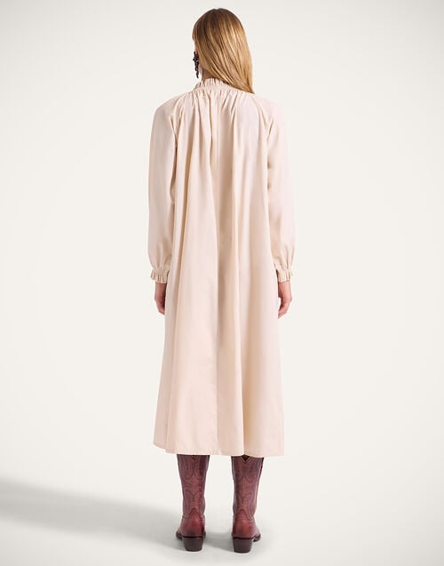 La Doublej Cerere Shirt Dress Solid Pale Pink In Embroidered Cotton Poplin