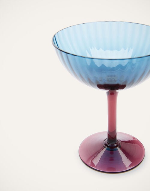 La Doublej Champagne Coupe Set Of 2 Blu Fumé In Murano Glass