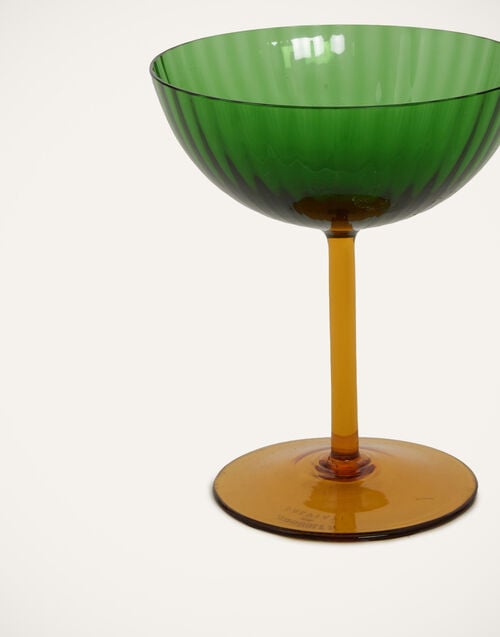 La Doublej Champagne Coupe Set Of 2 Verde In Murano Glass