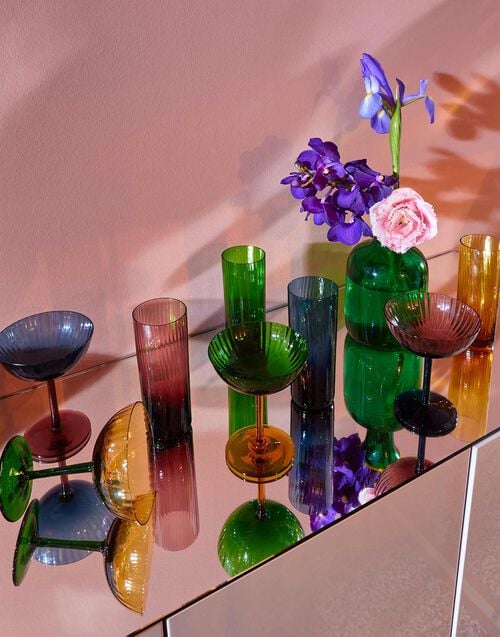 La Doublej Champagne Coupe Set Of 2 Viola In Murano Glass