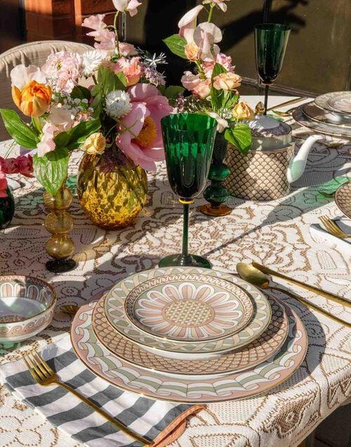 La Doublej Charger Plate Poseidon Dusty Pink In Porcelain