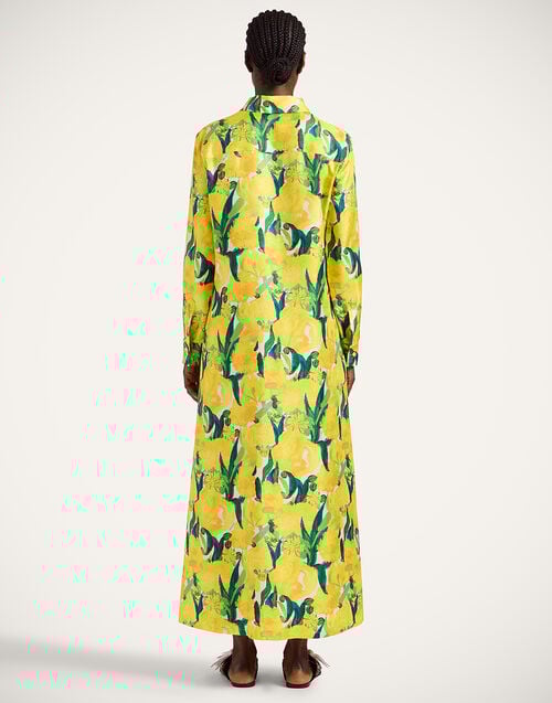 La Doublej Chemise Swing Dress Zesty Yellow In Silk Twill