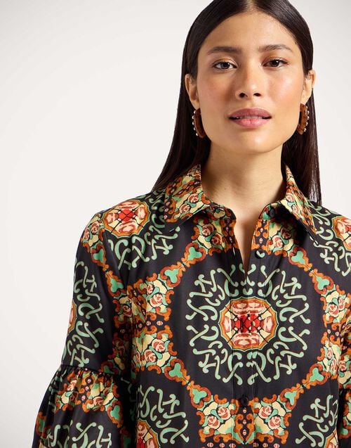 La Doublej Choux Dress Ballata Black In Summer Poplin