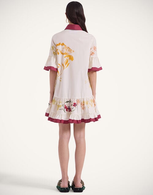 La Doublej Choux Dress Corsage Placée Ivory In Cotton Poplin