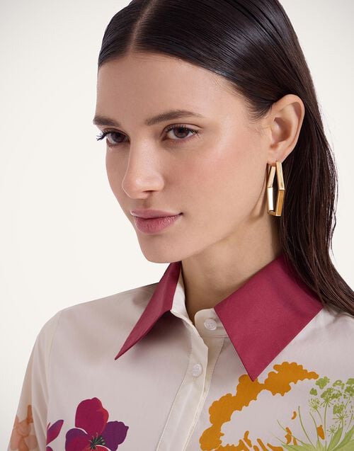 La Doublej Choux Dress Corsage Placée Ivory In Cotton Poplin