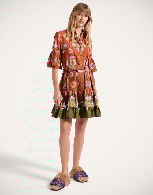 La Doublej Choux Dress Nucleus Placée Rust In Summer Poplin