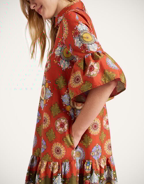 La Doublej Choux Dress Nucleus Placée Rust In Summer Poplin