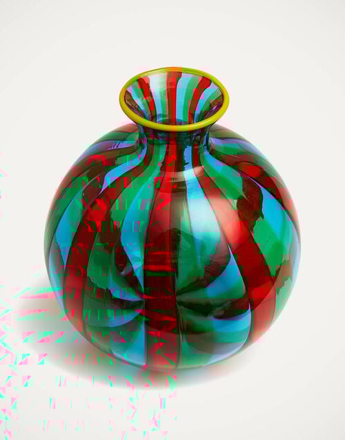 La Doublej Ciccio Vase (Smooth) Arancio/Verde/Acquamare In Glass