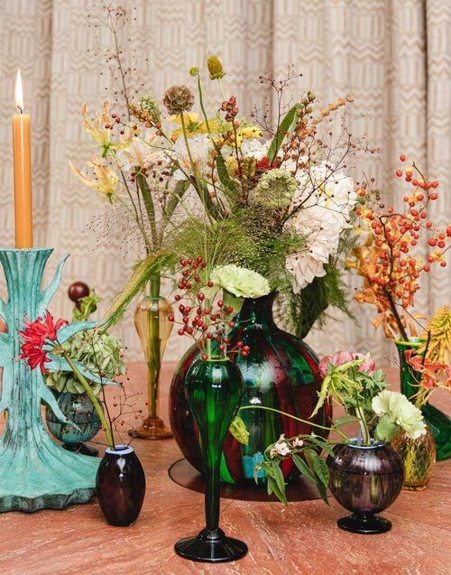 La Doublej Ciccio Vase (Smooth) Arancio/Verde/Acquamare In Glass