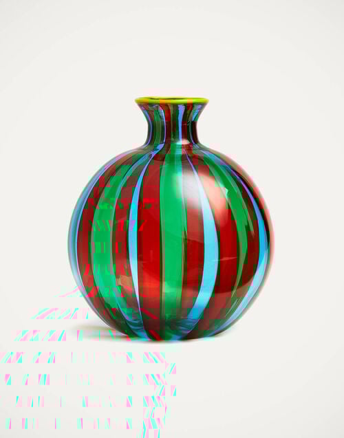 la doublej Ciccio Vase (Smooth) Arancio/Verde/Acquamare in Glass