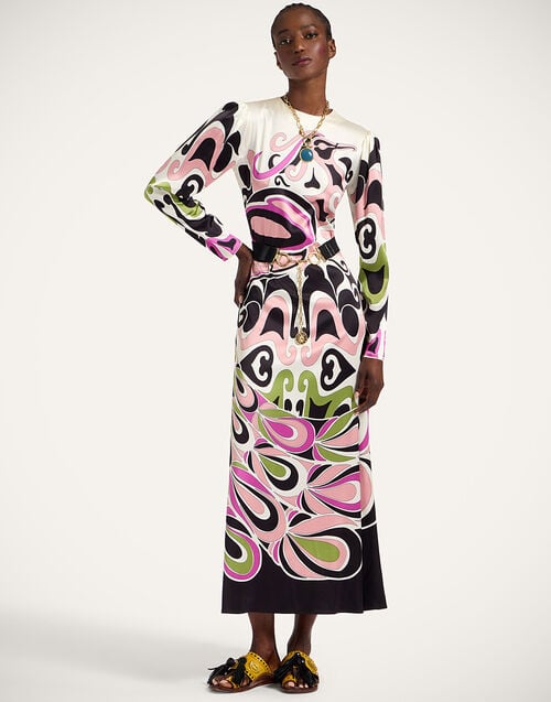 La Doublej Clingy Swing Phoenix Placée Pink In Stretch Satin