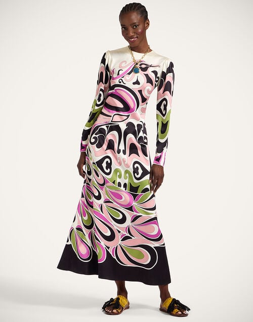 La Doublej Clingy Swing Phoenix Placée Pink In Stretch Satin