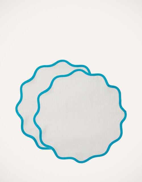 la doublej Cloud Placemat Set of 2 Light Blue in Cotton