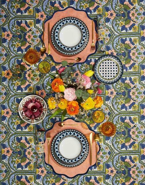 La Doublej Cloud Placemat Set Of 2 Rainbow Rose In Linen