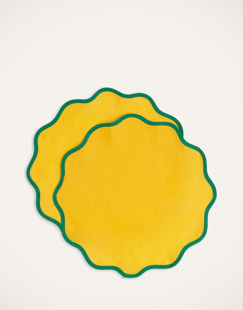 la doublej Cloud Placemat Set of 2 Rainbow Zafferano in Linen