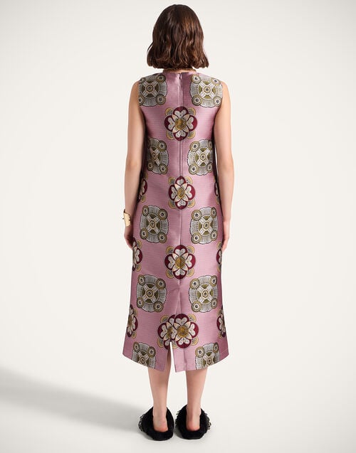 La Doublej Column Dress Nucleus Dusty Pink In Jacquard