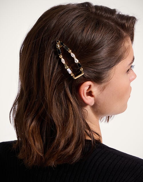 la doublej Crystals Hair Clip Solid Gold in Brass and Crystals
