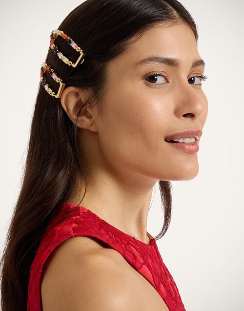 La Doublej Crystals Hair Clip Solid Lilac In Crystals And Brass