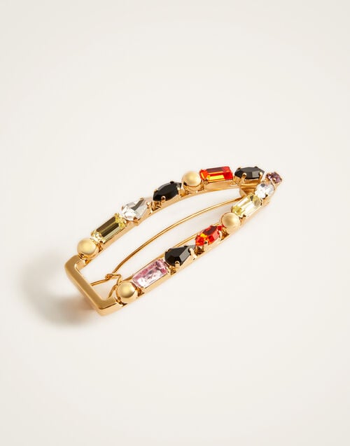 La Doublej Crystals Hair Clip Solid Lilac In Crystals And Brass