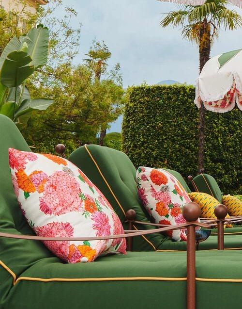 La Doublej Cushion (45X45) Bright Blooms In Cotton Honan