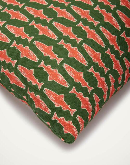 La Doublej Cushion (45X45) Como Fish Green In Cotton Honan