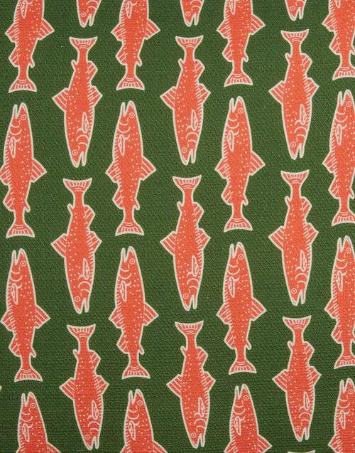 La Doublej Cushion (45X45) Como Fish Green In Cotton Honan