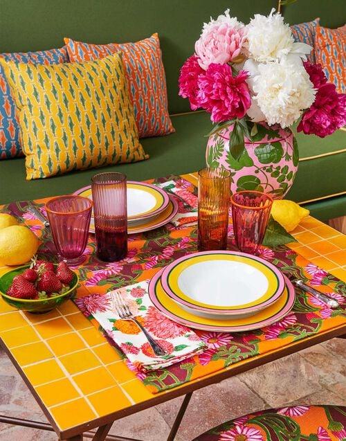 La Doublej Cushion (45X45) Como Fish Yellow In Cotton Honan