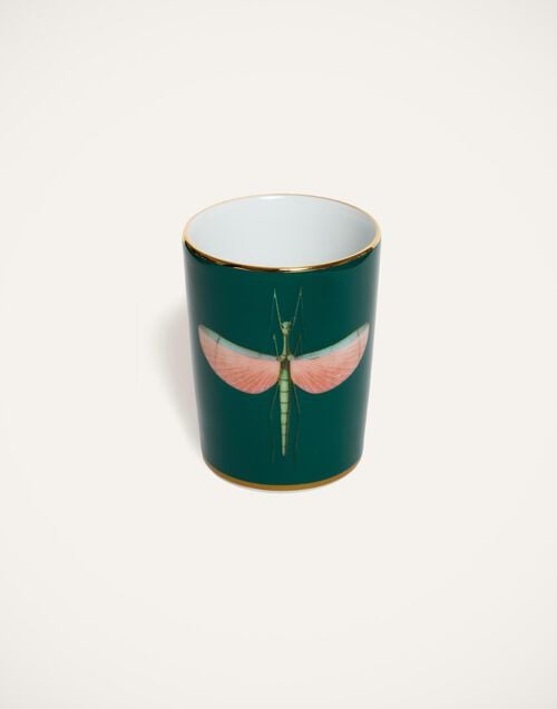 La Doublej Decorative Cup Libellula Green In Porcelain