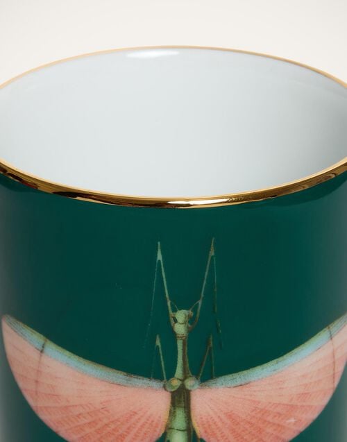 La Doublej Decorative Cup Libellula Green In Porcelain