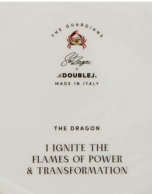 La Doublej Decorative Plate The Dragon Midnight Blue In Porcelain